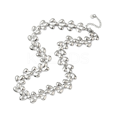 304 Stainless Steel Teardrop Link Chain Necklaces NJEW-D333-03P-1