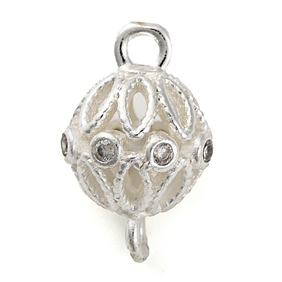 Brass Micro Pave Clear Cubic Zirconia Connector Charms KK-A230-06E-S-1