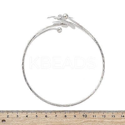 Flower Alloy Arm Cuff Bangles for Girl Women LS-AJEW-A063-01E-P-1