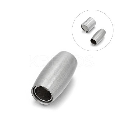 Tarnish Resistant Matte 304 Stainless Steel Barrel Magnetic Clasps with Glue-in Ends LS-STAS-E089-18A-1