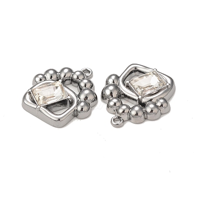 Rack Plating Alloy Glass Pendants PALLOY-P291-15B-01-1