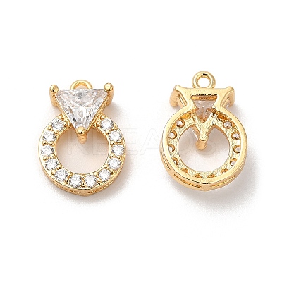 Plating Brass Micro Pave Cubic Zirconia Pendants KK-B074-69G-1