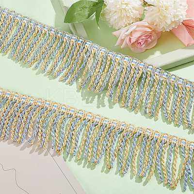 Two Tone Polyester Twisted Rope Tassel Fringe Trimming DIY-WH0304-703E-1
