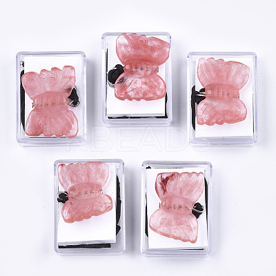 Watermelon Stone Glass Pendant Necklaces G-T113-07C-B-1
