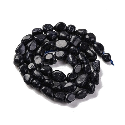 Synthetic Blue Goldstone Beads Strands G-G146-A35-01-1