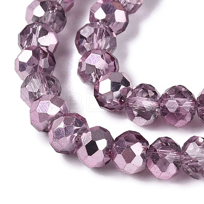 Transparent Electroplate Glass Beads Strands EGLA-Q131-01A-05-1