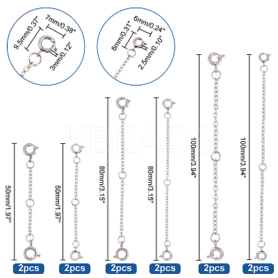 4 Sets 2 Styles 304 Stainless Steel Spring Ring Clasps STAS-PH0004-79-1