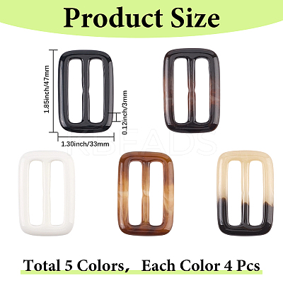 20Pcs Resin Tri-Glide Adjuster Buckles FIND-GF0008-12C-1