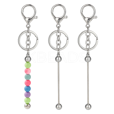 2Pcs Brass Bar Beadable Keychain for Jewelry Making DIY Crafts KEYC-CJ0001-04-1