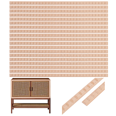 Square Wood Carving Waistline Edge Strips for Living Room Background Wall Decorative DIY-WH0622-561-1
