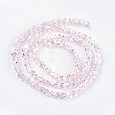 Transparent Electroplate Glass Beads Strands GLAA-F029-2mm-A26-1