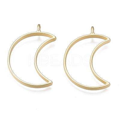 Matte Style Rack Plating Alloy Open Back Bezel Pendants PALLOY-S047-39C-FF-1
