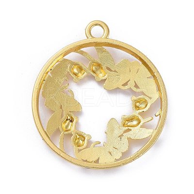 Zinc Alloy Open Back Bezel Pendants PALLOY-E577-27G-1