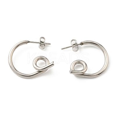 Non-Tarnish 304 Stainless Steel Twist Knot Stud Earrings for Women EJEW-F319-09P-1