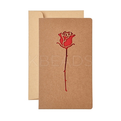 5 Bags Kraft Paper Greeting Cards AJEW-YW0001-50A-1