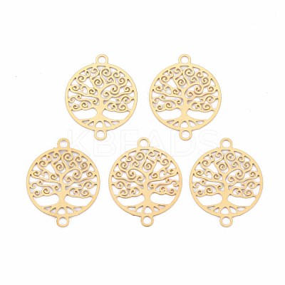 Rack Plating 201 Stainless Steel Connector Charms STAS-T057-40G-1