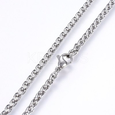 Non-Tarnish 304 Stainless Steel Wheat Chain Necklaces LS-NJEW-F227-05P-01-1
