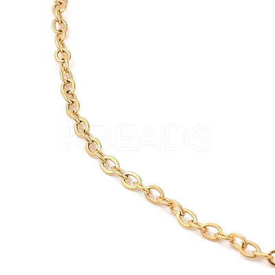 304 Stainless Steel Cable Chain Necklace for Women NJEW-G104-03G-1