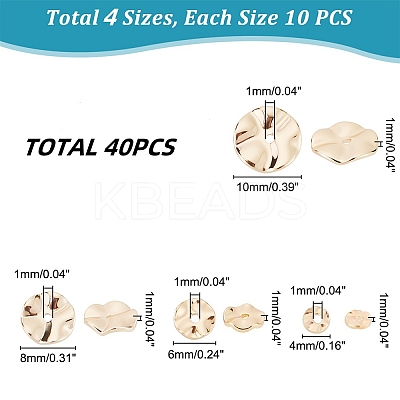 40Pcs 4 Style Brass Beads KK-PH0009-08-1