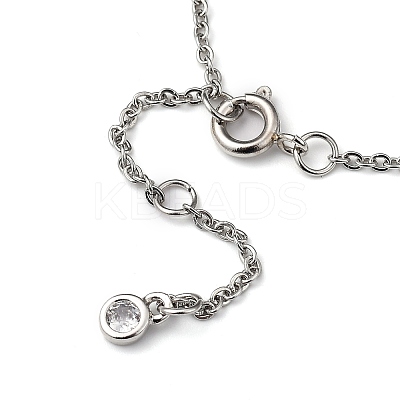Brass Micro Pave Clear Cubic Zirconia Charms Bracelets BJEW-JB05400-04-1