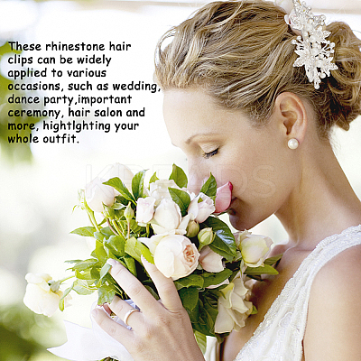 14Pcs 4 Style Wedding Bridal Alloy Rhinestone Hair Bobby Pins DIY-GA0003-90-1