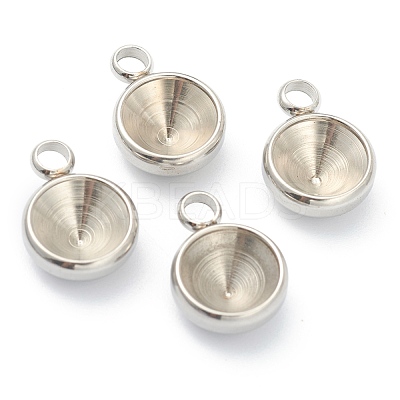 Tarnish Resistant 202 Stainless Steel Pendant Rhinestone Settings STAS-F266-24P-1