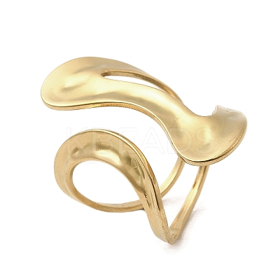 304 Stainless Steel Cuff Rings for Women RJEW-A077-01G-1
