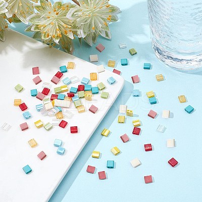500Pcs 10 Colors 2-Hole Glass Seed Beads SEED-CN0001-03-1