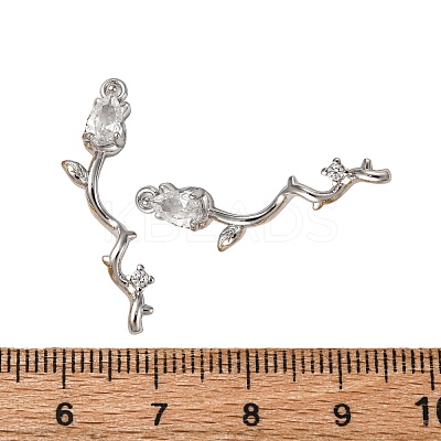 Brass Micro Pave Clear Cubic Zirconia Pendants KK-Z112-47S-1