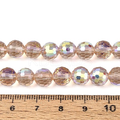 Electroplate Transparent Glass Beads Strands LS-EGLA-N024-01A-C05-1