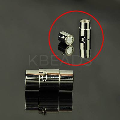 Tarnish Resistant 304 Stainless Steel Locking Tube Magnetic Clasps LS-STAS-C010-1-1