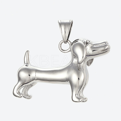 Tarnish Resistant 304 Stainless Steel Puppy Pendants STAS-G175-19P-1