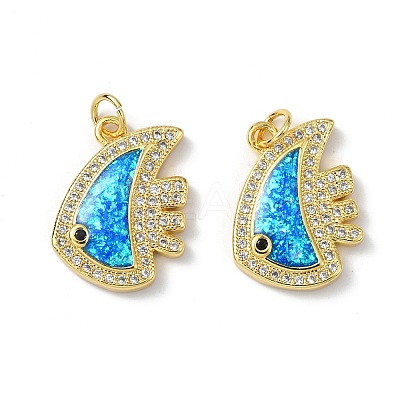 Brass Micro Pave Cubic Zirconia Pendants KK-A197-09G-1