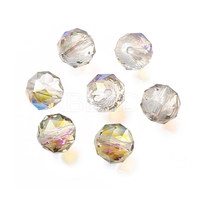 Electroplate Transparent Round Glass Beads GL-CBA6A73-FP03-1