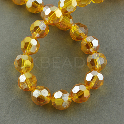 Electroplate Glass Beads Strands EGLA-R016-4m-16-1