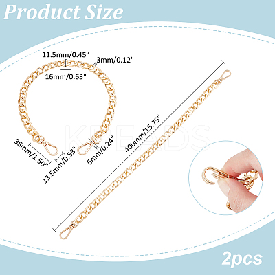 2Pcs Aluminum Bag Strap Curb Chains FIND-PH0018-54-1