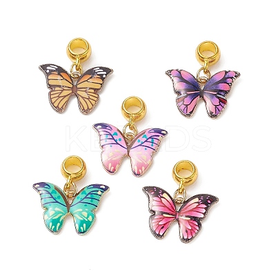 Butterfly Alloy Enamel European Dangle Charms PALLOY-JF01972-1