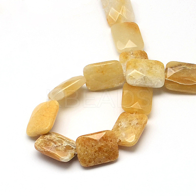 Faceted Rectangle Topaz Jade Beads Strands X-G-R304-13-1