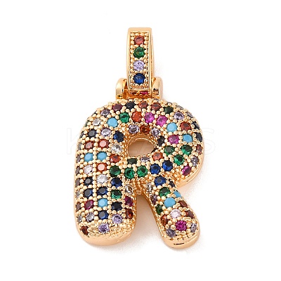 Brass Micro Pave Cubic Zirconia Pendants KK-C076-29R-G02-1