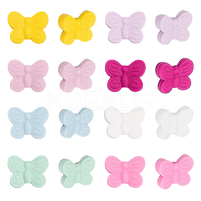 16Pcs 8 Colors Food Grade Eco-Friendly Silicone Beads SIL-CA0002-55-1