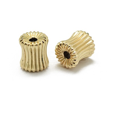 Yellow Gold Filled Corrugated Beads KK-L183-033G-1