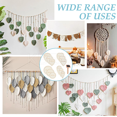 Leaf Wood Macrame Coaster Cutting Template DIY-BC0015-37-1