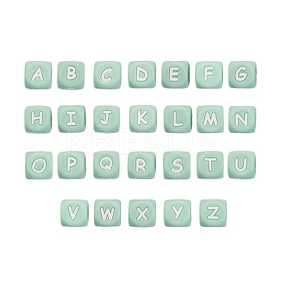 26Pcs 26 Style Silicone Alphabet Beads for Bracelet or Necklace Making SIL-SZ0001-01C-1