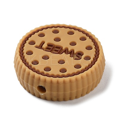 Biscuits with Word Sweet Food Grade Silicone Focal Beads SIL-G008-01B-01-1