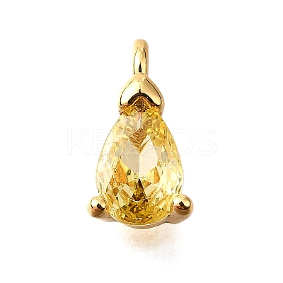 Brass Micro Pave Cubic Zirconia Pendants KK-D356-08B-G-1