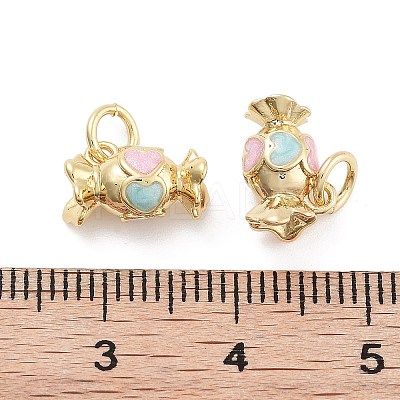 Rack Plating Brass Enamel Charms KK-G512-19D-G-1