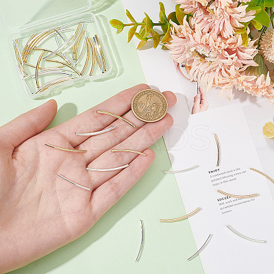 48Pcs 6 Styles Brass Tube Beads KK-BC0012-76-1