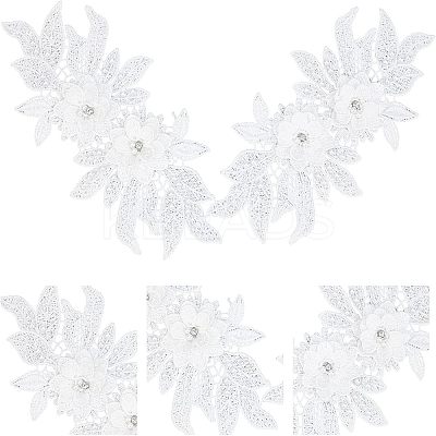 Polyester Embroidered Floral Lace Collar DIY-WH0326-47D-1