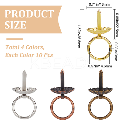 40Pcs 4 Style Iron Round Cabinet Handle Pull Knob FIND-GF0003-80-1