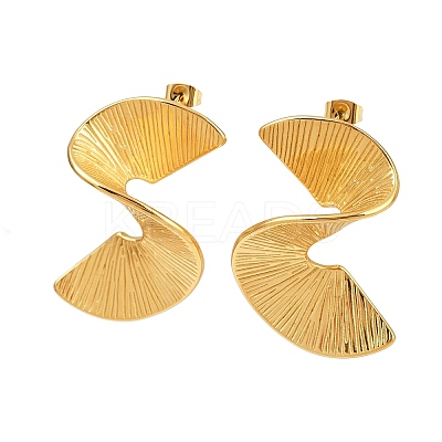 304 Stainless Steel Vortex Spiral Stud Earrings EJEW-I319-03G-1